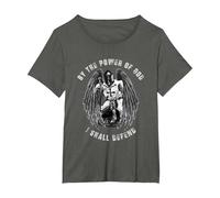 Knights Templar by The Power of GOD I Shall Defend T-Shirt, Women's Plus, Asphalt Grey, 1X