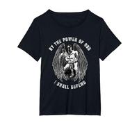 Knights Templar by The Power of GOD I Shall Defend T-Shirt, Women's Plus, Black, 2X