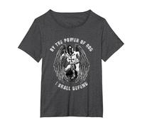 Knights Templar by The Power of GOD I Shall Defend T-Shirt, Women's Plus, Dark Heather Grey, 1X
