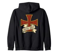 Knights Templar Cross: Deus Vult Zip Hoodie