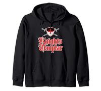 Knights Templar Cross Shield and Crossed Swords Zip Hoodie