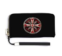 Knights Templar Cross Womens Wristlet Wallet Leather Long Purse Card Holder Clutch Handbag