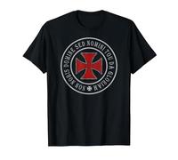 Knights Templar Crusader Cross Deus Vult 1095 Shield T-Shirt T-Shirt, Men, Black, Large