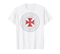 Knights Templar Crusader Cross Deus Vult 1095 Shield T-Shirt T-Shirt, Men, White, 3X-Large