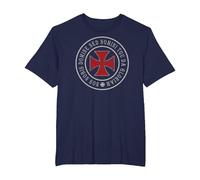 Knights Templar Crusader Cross Deus Vult 1095 Shield T-Shirt T-Shirt, Men's Big and Tall, Navy Blue, 2X Tall