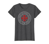 Knights Templar Crusader Cross Deus Vult 1095 Shield T-Shirt T-Shirt, Women, Dark Heather Grey, X-Large