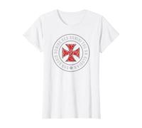 Knights Templar Crusader Cross Deus Vult 1095 Shield T-Shirt T-Shirt, Women, White, Large