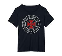 Knights Templar Crusader Cross Deus Vult 1095 Shield T-Shirt T-Shirt, Women's Plus, Black, 5X