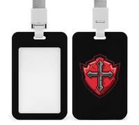 Knights Templar Crusader Cross ID Badge Holder with Lanyard Name Card Holders for Nurse Teacher Officer