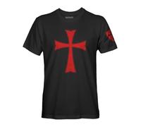 Knights Templar Crusader Cross Men's T-Shirt, Black - Shirt, XXL