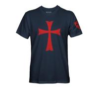 Knights Templar Crusader Cross Men's T Shirt - NAVY - Large