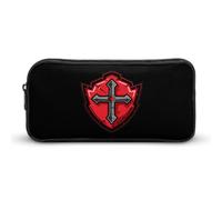 Knights Templar Crusader Cross Pencil Case Cute Pen Pouch Cosmetic Bag Pecil Box Organizer for Travel Office