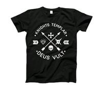 Knights Templar Deus Vult Retro Arrows Gift Mens Tshirt Soft Gym T Shirts Classic Tee for Working Summer Lounge L