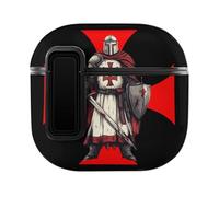 Knights Templar Earphone Case Cover Compatible with AirPods 4 Buckle Black Edge