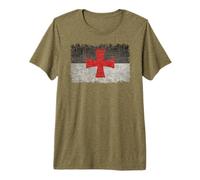 Knights Templar Flag with Grungy Look Premium T-Shirt