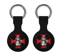 Knights Templar Funny Protective Case Compatible with Airtag GPS Tag Tracker Cover for Pet Luggage Key
