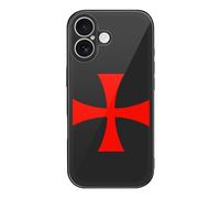 Knights Templar Glass Back Mobile Phone Basic Cases Compatible with iPhone 17/17 Air/17 Pro/17 Pro Max Anti-Scratch Covers