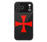 Knights Templar Glass Back Mobile Phone Basic Cases Compatible with iPhone 17/17 Air/17 Pro/17 Pro Max Anti-Scratch Covers