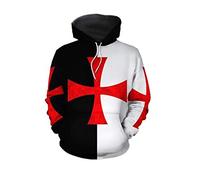 Knights Templar Hoodie 3D Vintage Medieval Crusader Armor Sweatshirt Cosplay Costume