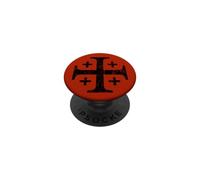Knights Templar Jerusalem Cross Black Distressed PopSockets Adhesive PopGrip