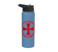 Knights Templar - Maltese Cross Shield Medieval Crusader Stainless Steel Insulated Water Bottle