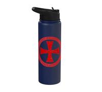 Knights Templar - Maltese Cross Shield Medieval Crusader Stainless Steel Insulated Water Bottle
