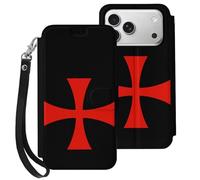 Knights Templar Mobile Phone Front Flip Cases Compatible with iPhone 17/17 Air/17 Pro/17 Pro Max Anti-Scratch Covers