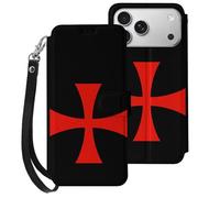Knights Templar Mobile Phone Front Flip Cases Compatible with iPhone 17/17 Air/17 Pro/17 Pro Max Anti-Scratch Covers