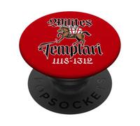 Knights Templar on Horseback 1118-1312 in Latin PopSockets Adhesive PopGrip