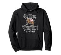 Knights Templar on Horseback 1118-1312 in Latin Pullover Hoodie