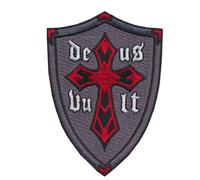 Knights Templar Patch (3.5 Inch) Deus Vult God Wills It Christian Cross Embroidered Iron-on or Sew-on Badge Crusader Shield Embem Souvenir Crest DIY Gift Patches