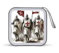Knights Templar Portable Zipper CD Case 40 Capacity DVD Collection Holder for Car Office Home Travel