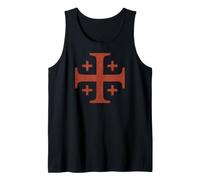 Knights Templar Red Jerusalem Cross Faded Tank Top
