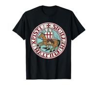 Knights Templar Seal Medieval Crusader Emblem Art T-Shirt