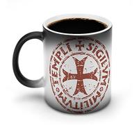 Knights Templar Seal Symbol Customize Magic Heat Changing Mug Ceramic Cup Coffee Mugs Heat Sensitive Funny Gift