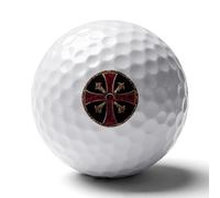 Knights Templar Seal Symbol Funny Printed Golf Ball Personalized Practice Balls Cool Accessories Gifts for Golfers Dads Men Women