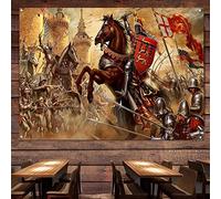 Knights Templar Tapestry Flag with 4 Grommets Custom Personalized Medieval Crusader Battlefield Poster Vintage Wall Decor Banner