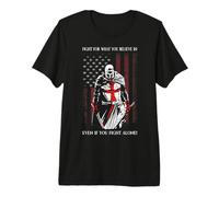 Knights Templar | Vintage American Flag | Crusader Warrior Premium T-Shirt