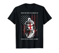 Knights Templar | Vintage American Flag | Crusader Warrior Value Graphic T-Shirt