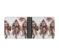Knights Templars Classic Bifold Wallet for Men PortableID Window Large Capacity Slim Leather Wallets