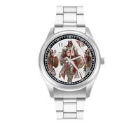 Knights Templars Men's Quartz Watch Stainless Steel Bands Easy Read Minimalist Wristwatches Daily Business