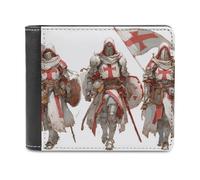 Knights Templars Trendy Bifold Wallet for Men Classic ID Window Large Capacity Slim Leather Wallets