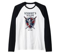 Knights Valor Medieval Armor Shield Renaissance Faire Sword Raglan Baseball Tee