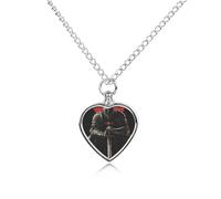 Knights with Sword Pet Urns Necklace Jewelry Metal Heart Pendant Memorial Necklaces for Ashes with Funnel Kit