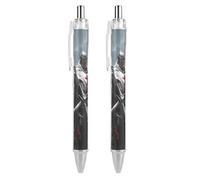Knights with Swords Retractable Ballpoint Pens 0.5mm Fine Black Inks Roller Smooth Writing Office Supplies 2 PCS