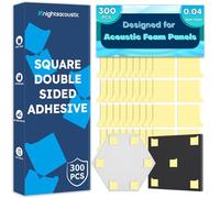 Knightsacoustic 300 PCS Double-Sided Adhesive Tape for Acoustic Soundproofing Foam Panels, Heavy Duty Wall Panel Square Adhesive Pads, Pad Mounting Adhesive Double-Sided Tape Wall