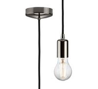 Knightsbridge 1.8m E27 Contemporary Pendant Set - Black Nickel, (8270L)