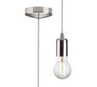 Knightsbridge 1.8m E27 Contemporary Pendant Set, Brushed Chrome - 8270LBC