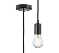 Knightsbridge 1.8m E27 Contemporary Pendant Set, Matt Black - 8270LMB