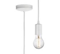 Knightsbridge 1.8m E27 Contemporary Pendant Set - Matt White, 8270L
